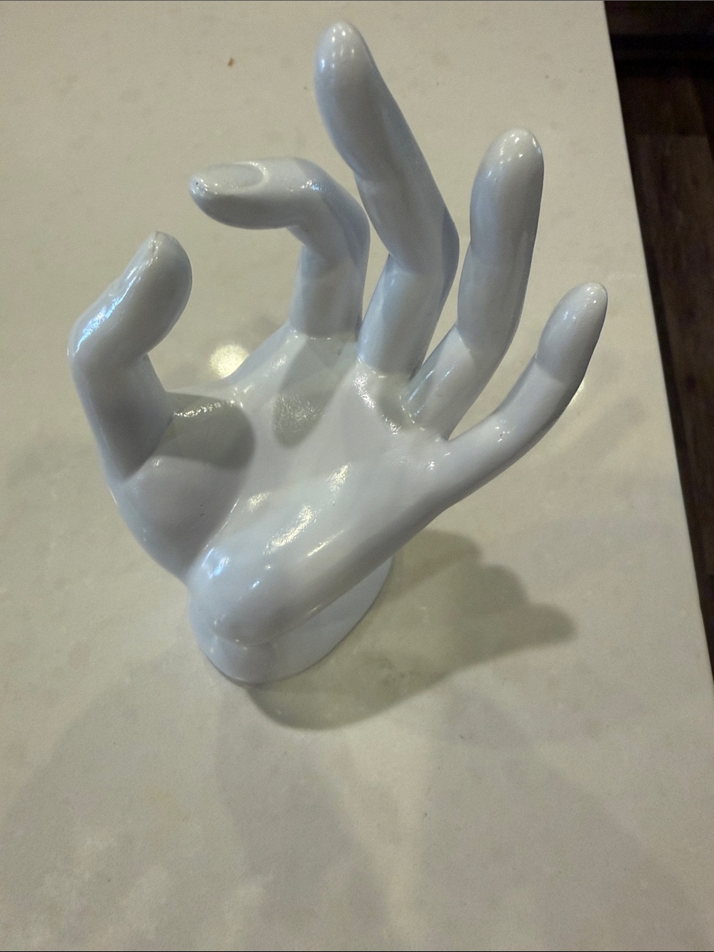 White Ceramic Hand Sculpture Decorative Accent - Model Your Jewelry